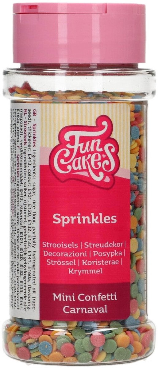 FunCakes Suikerdecoraties - Mini Confetti Carnaval - 60g - Eetbare Taartdecoratie