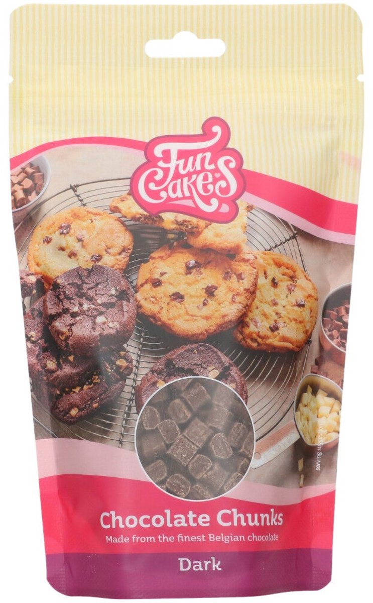 FunCakes Chocolade Chunks - Puur - 350g - Taartdecoratie