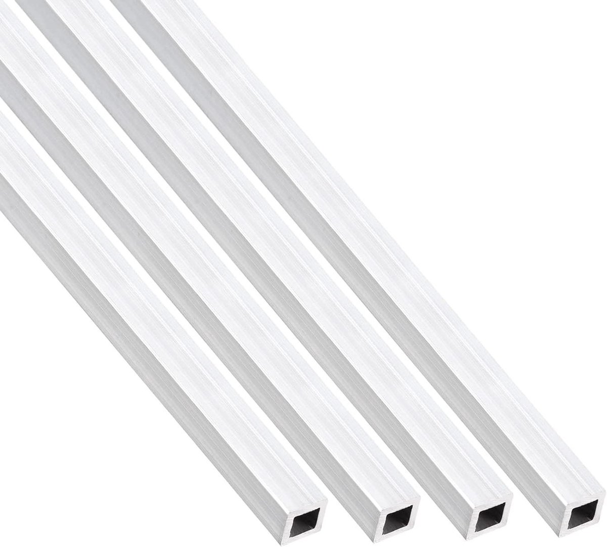 MK Stoer - Aluminium buis - Vierkant - 6x6x1 mm - 200 mm lang - Aluminium profiel - Geschikt voor DIY projecten - Zilverkleurig - 4 stuks vierkante aluminium buis 6 mm x 6 mm x 1 mm x 200 mm 6063 aluminium voor huis inrichting machines.