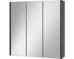 Vicco Majest Badkamerspiegelkast – 67.4 x 68 cm met 3 spiegeldeuren Antraciet