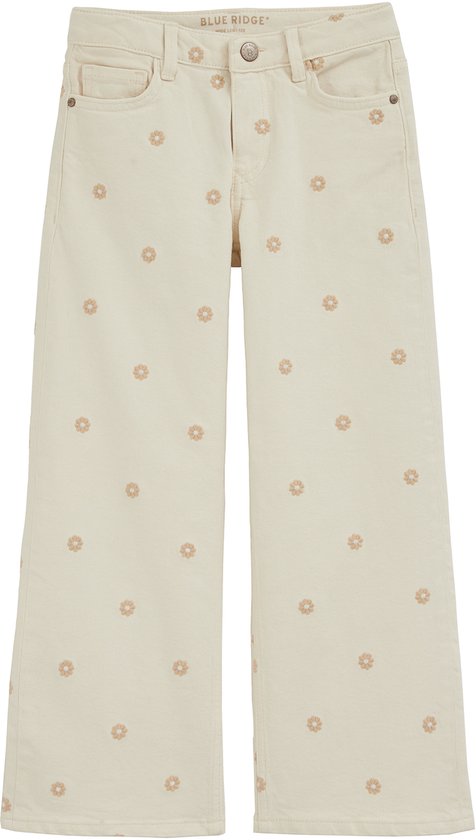 WE Fashion Meisjes wide leg jeans met embroideries