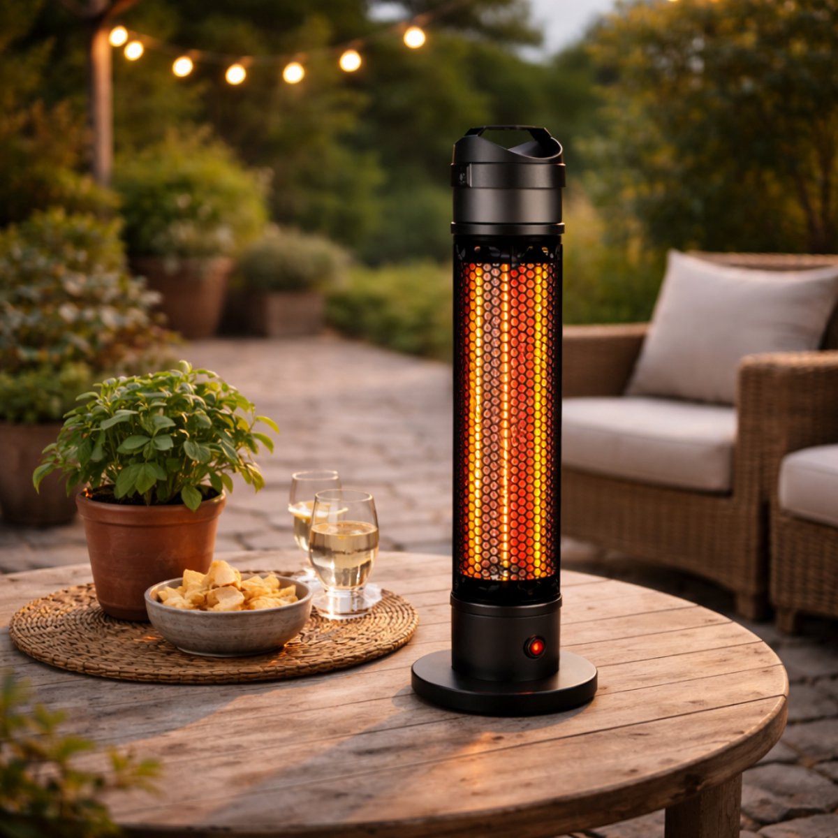 alpina Heater Terrasverwarmer Elektrisch - Infrarood Verwarming met 360 Graden Warmteverdeling - Heaters Elektrisch IP44 Spatwaterdicht - Terrasverwarmer Infrarood 800W voor Binnen en Buiten – foto 7