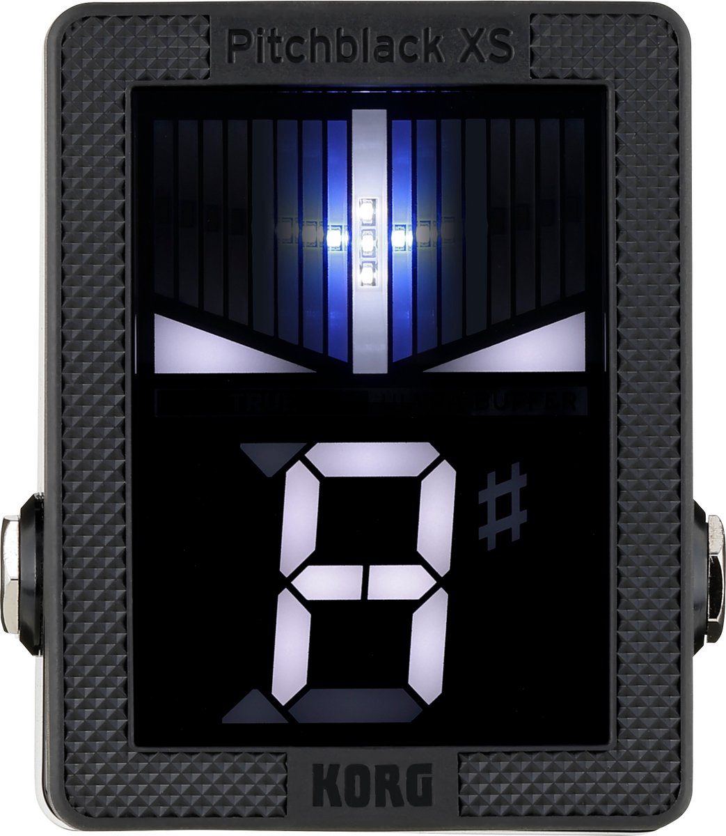 Korg Pitchblack XS CHROMATISCHE PEDAALSTEMMER, compacte vloerstemapparaat met groot display.