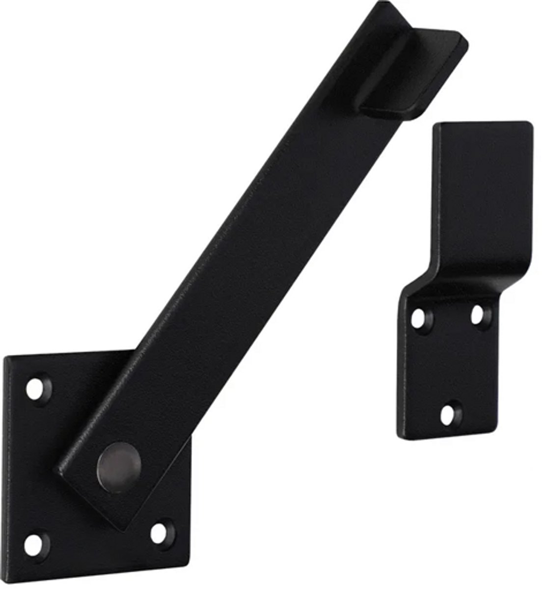 3-delige deurslotset, 5 x 15,2 cm, met vergrendelingsbout, zwart, afsluitbaar, schuifdeurslot, tuinpoortslot.