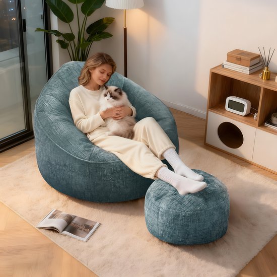 Hiaonyx Zitzak sofa comfortabel zitmeubel voor woonkamer en slaapkamer - Blauw