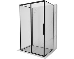 Mexen Rox-3S douchecabine 3-zijdig schuifbaar links 100 x 85 , zwarte rand, zwart - 8C2-100-085-70-70-3S-L