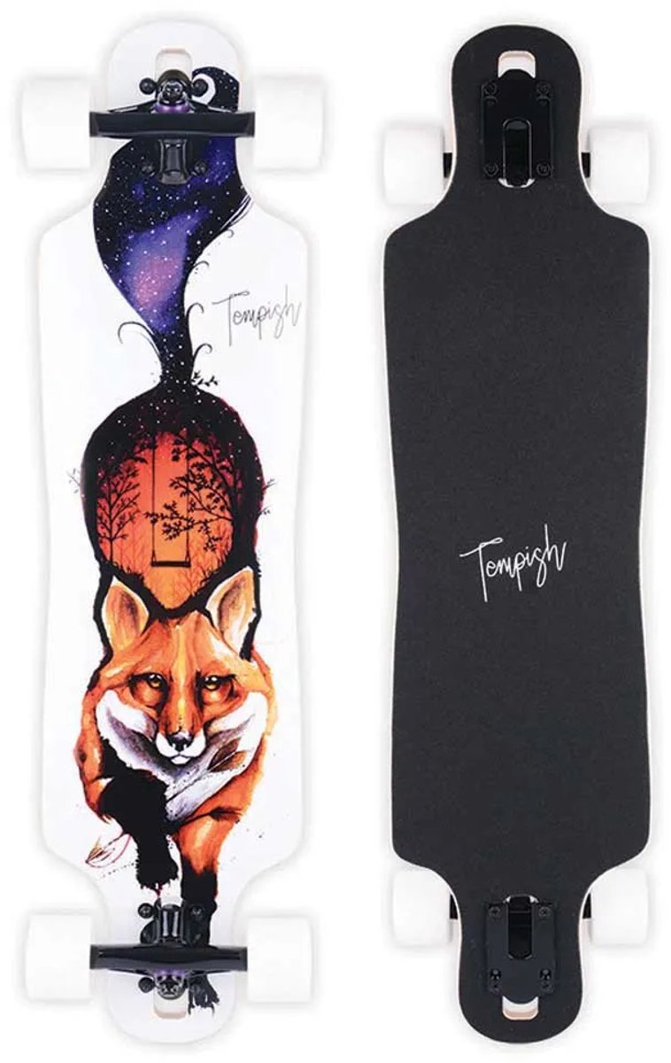 Tempish – Fox-N Longboard – 32.5 inch 82 cm – Compact Cruiser Skateboard – Licht & Wendbaar Multicolor