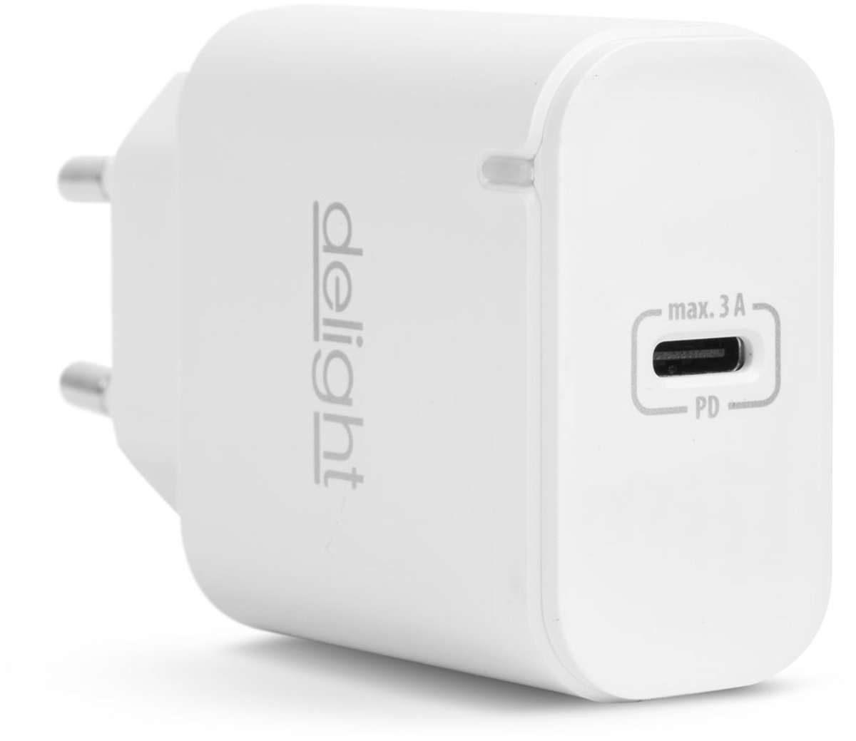 USB-C oplader 20W PD snelladen - compacte Type-C adapter - universeel voor telefoon & tablet - wit - snelle oplader met Power Delivery [55046WH]