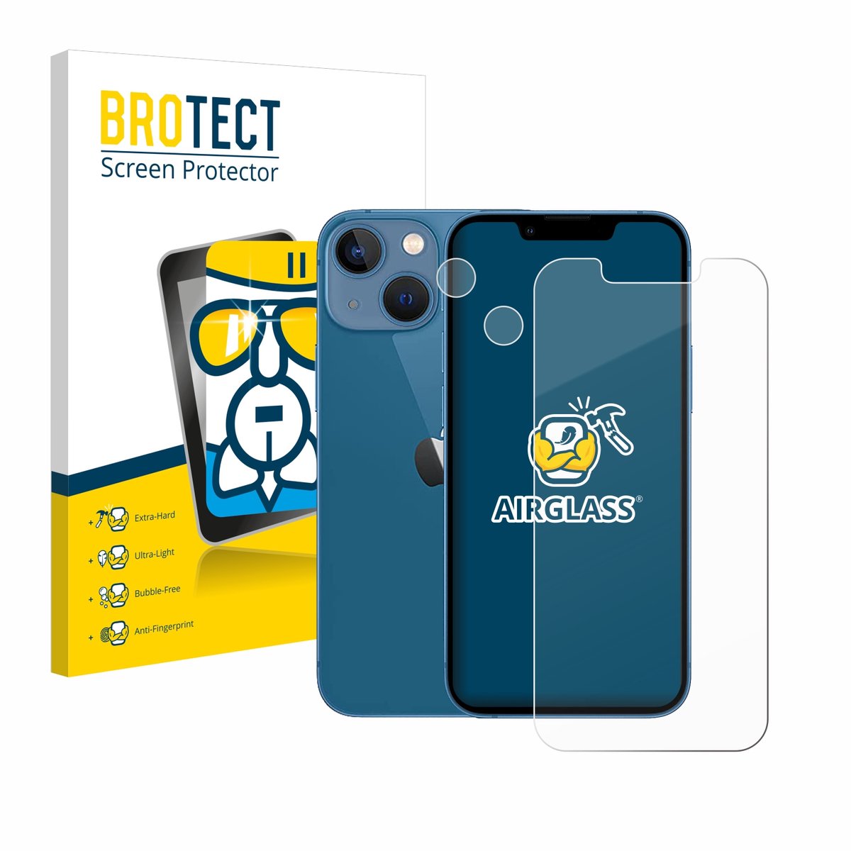 Screenprotector voor Apple iPhone 13 mini (Voor+Camera) Beschermglas transparant