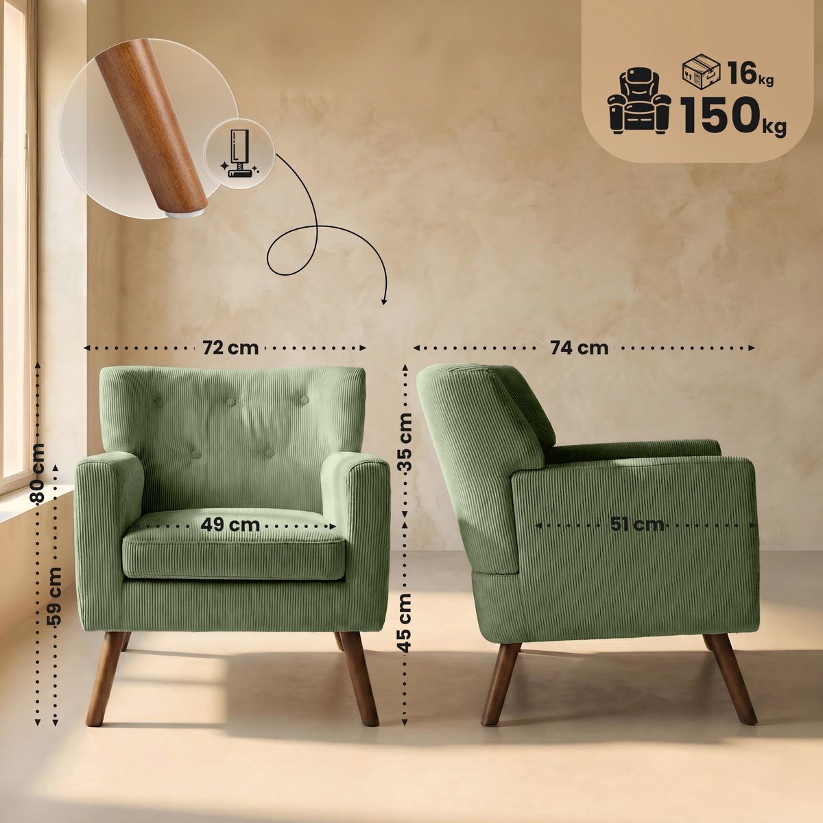 CLP CLP Kioni Relaxfauteuil groen - afbeelding 2