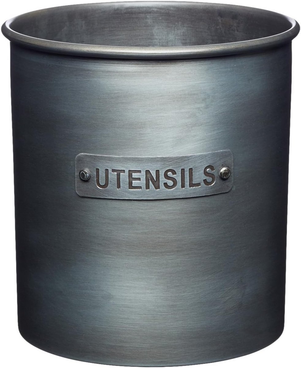 Ronde Keukengerei Houder Metaal Grijs Industrieel Design