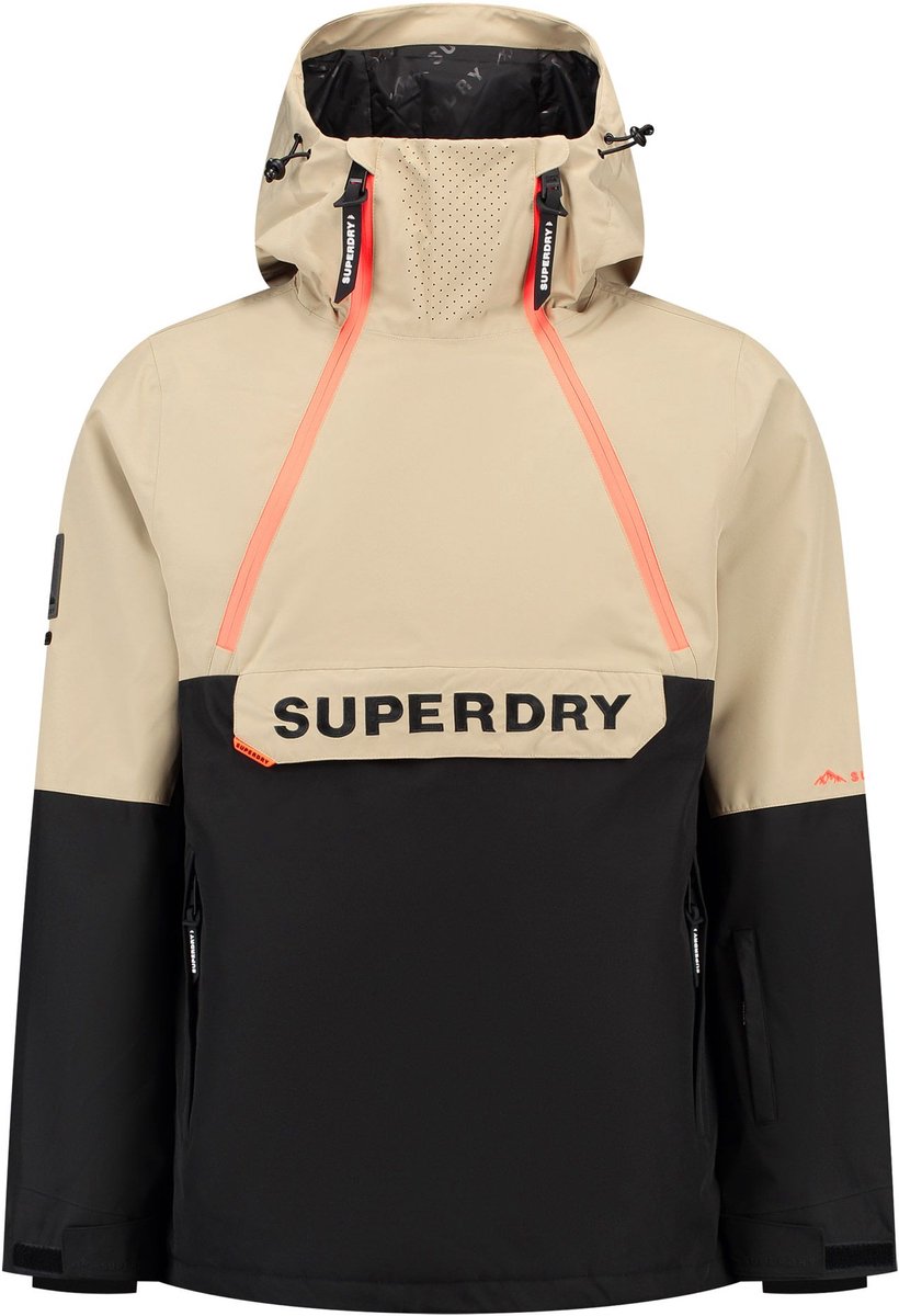 Superdry Freestyle Overhead Ski Anorak Heren Zwart