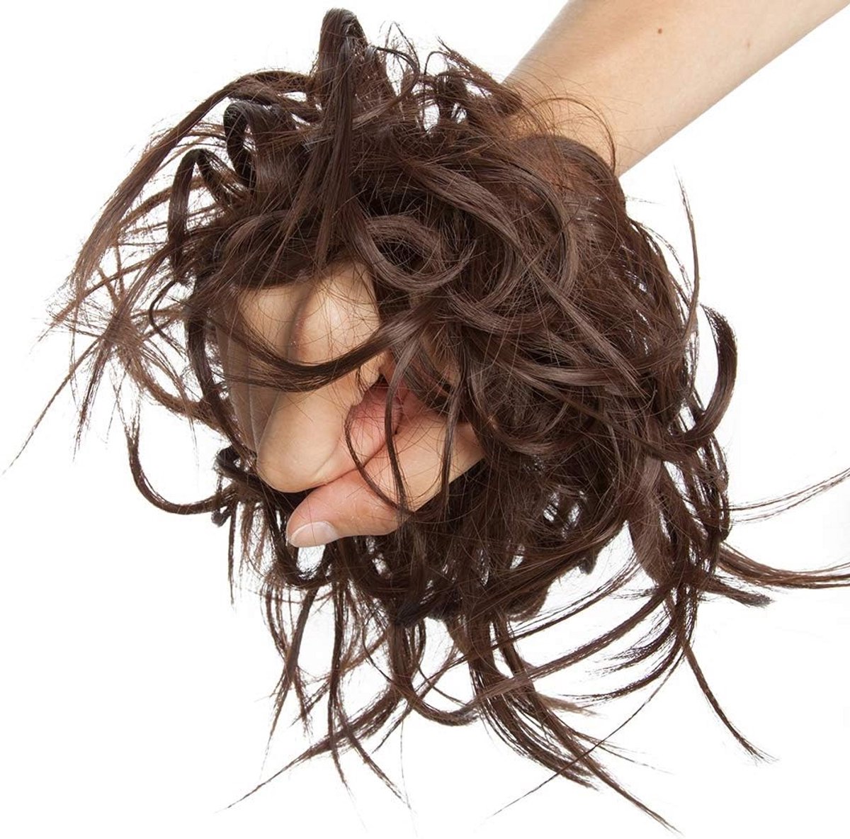 Haarstukje Knoop Los Stuk Haar voor Kapsels in Medium Bruin