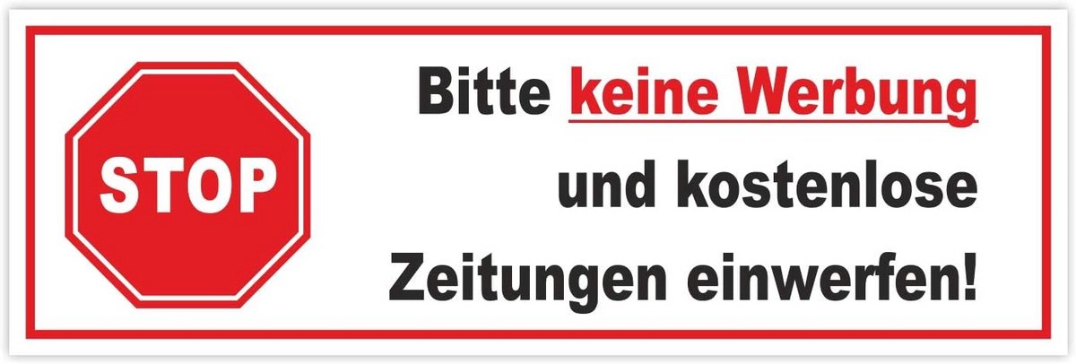 Niet in de brievenbus sticker - Geen reclame en folders - Weerbestendig