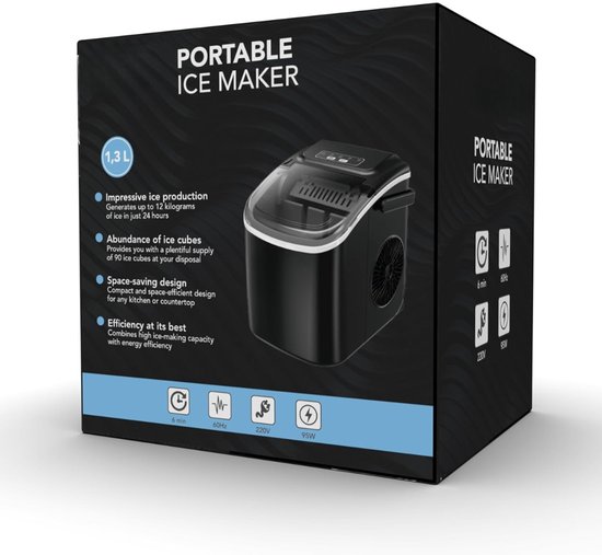 Zyrex® ljsblokjesmachine - Zelfreinigende Ijsblokjesmaker - Ijsblokmaker - Zwart - 23cm x 30cm x 29cm van Merkloos — afbeelding 5