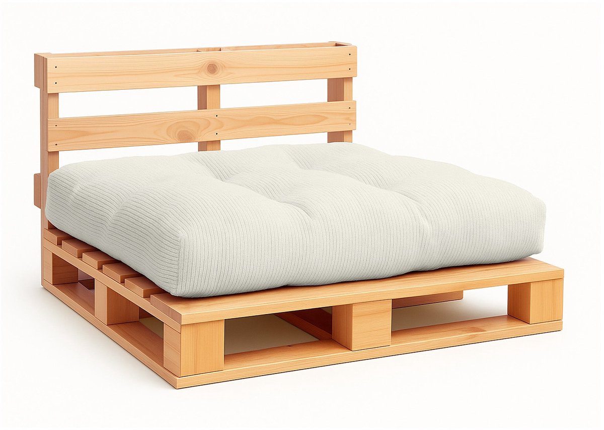 Palletkussen Ribstof - Zitkussen - 1x Tuinkussen 130x90x21 cm - Weerbestendig - Ondersteunend - Onderhoudsvriendelijk