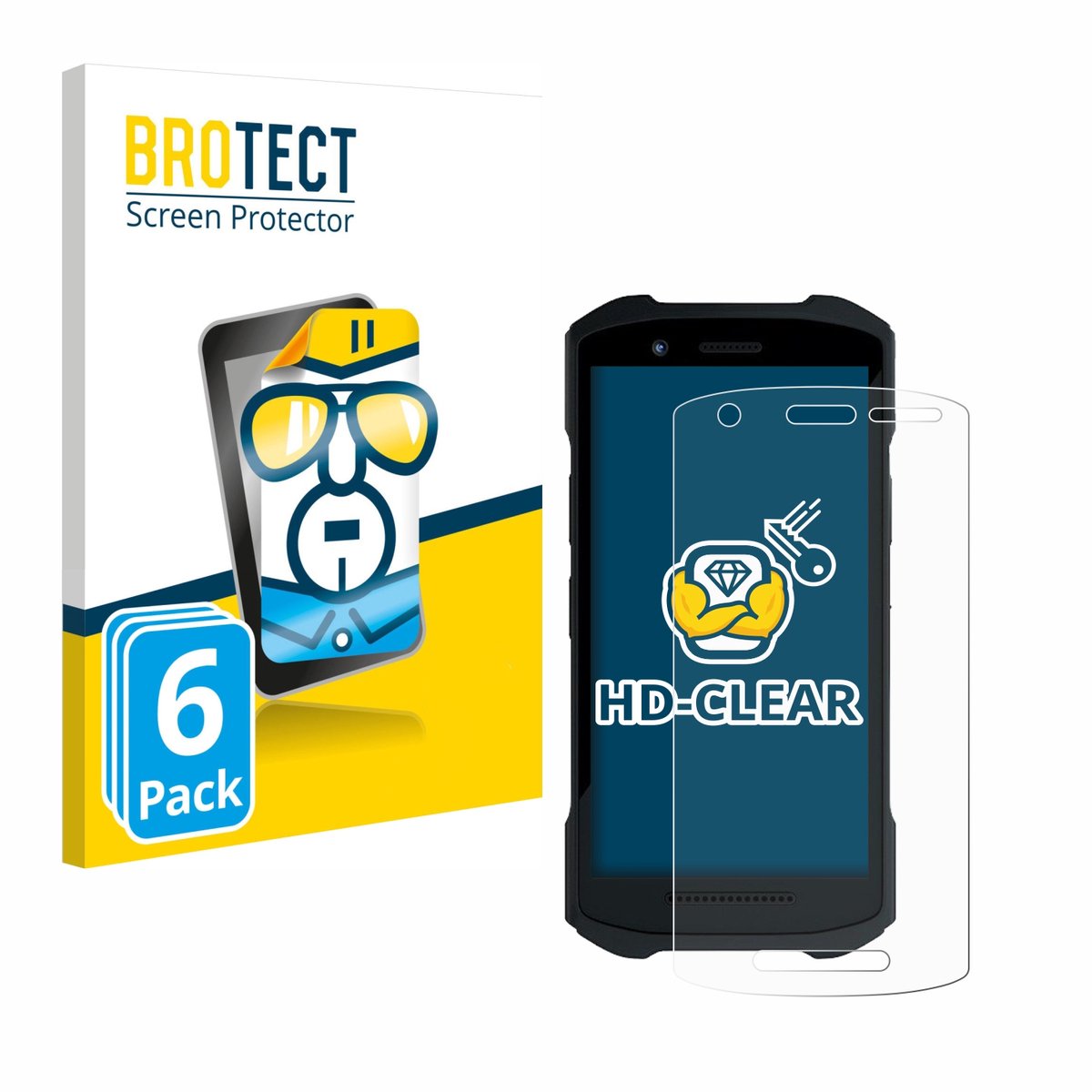 BROTECT - Screenprotector voor Zebra TC21/ TC26 - Folie Beschermfolie transparant 6 Stuks
