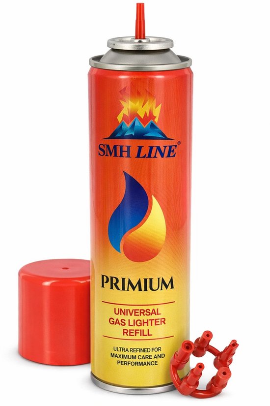 SMH LINE® Aansteker Gas - Butaangas voor Aansteker - 24x 300ML - Universeel - Incl. 5 Vulnippels van Merkloos — afbeelding 3