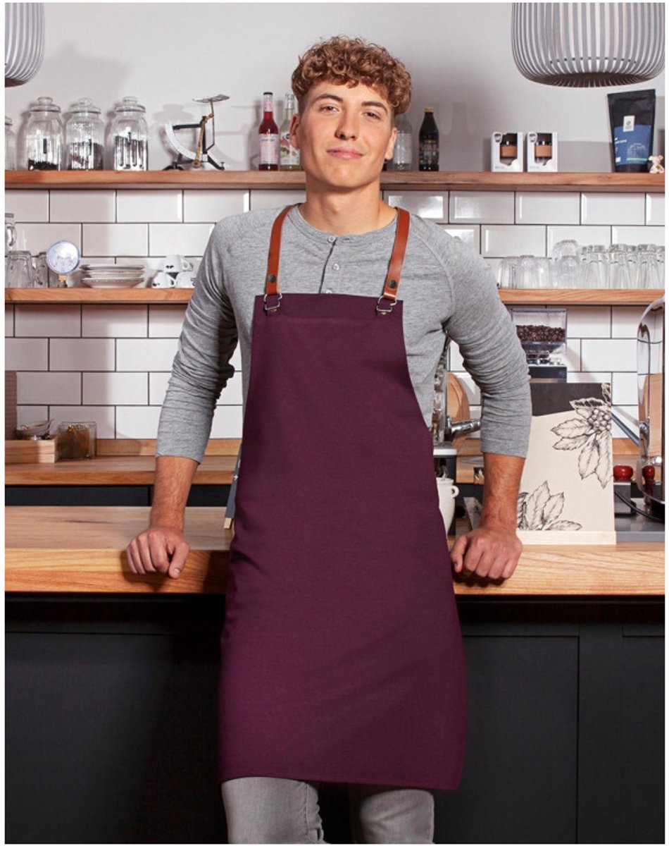 Barbecue keukenschort Luxury - aubergine - polyester/katoen - voor volwassenen - professionele kwaliteit