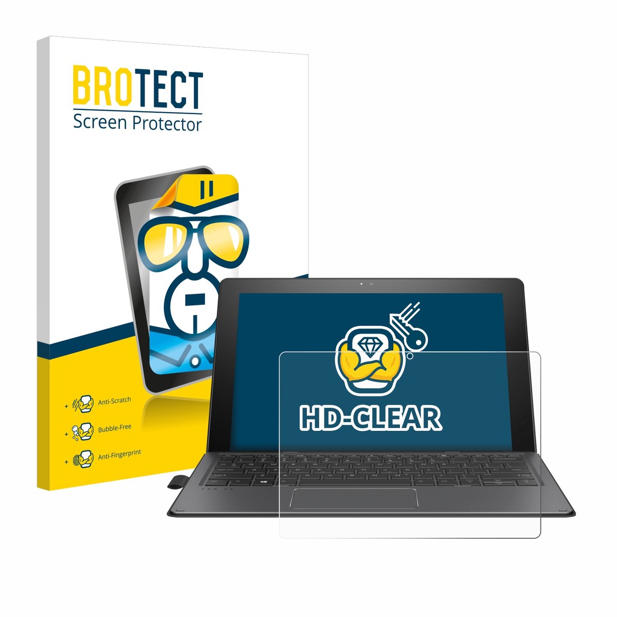 BROTECT - Screenprotector voor HP Pro x2 612 G2 - Folie Beschermfolie transparant