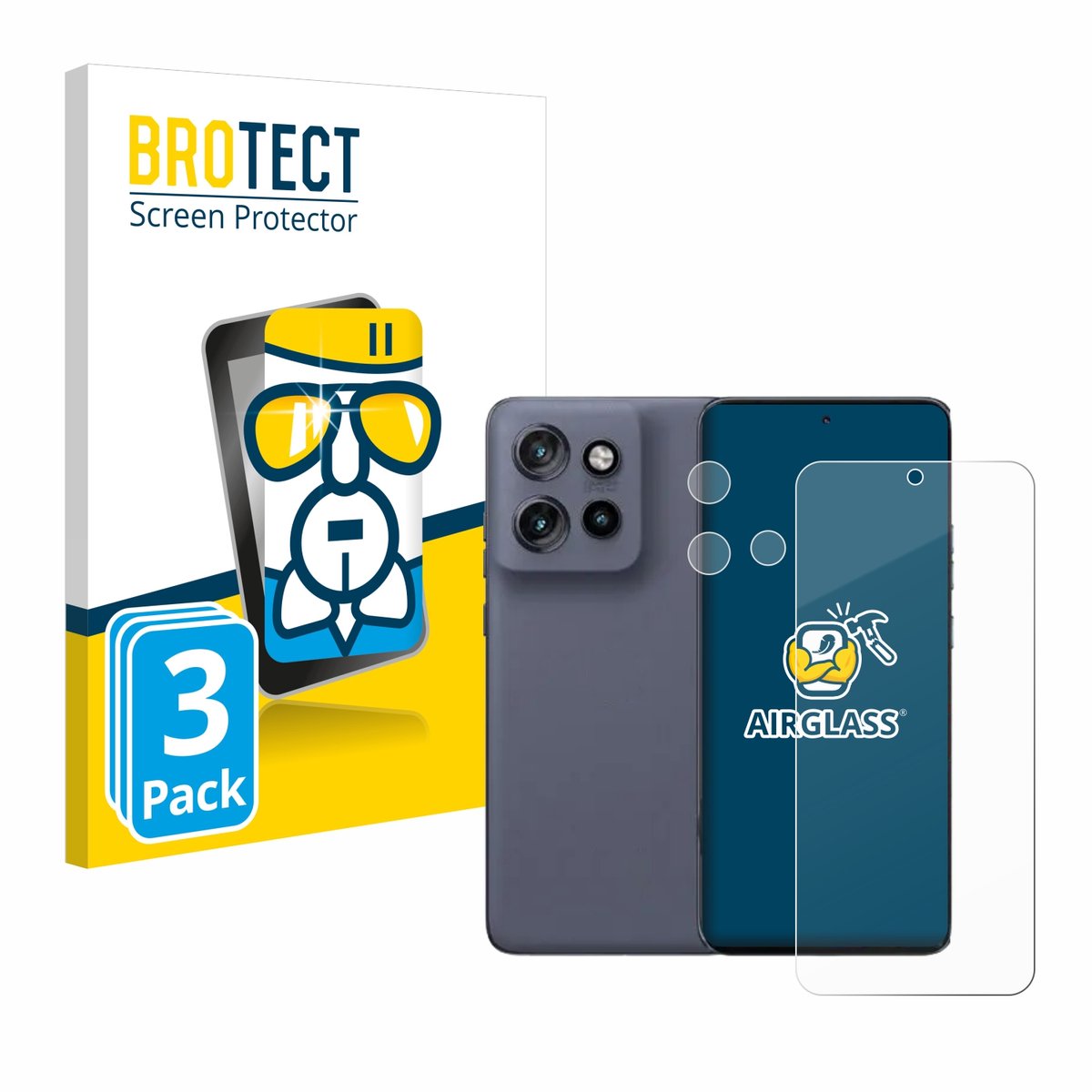 Screenprotector 3 Stuks voor Motorola Edge 50 Neo (Voor+Camera) Beschermglas transparant