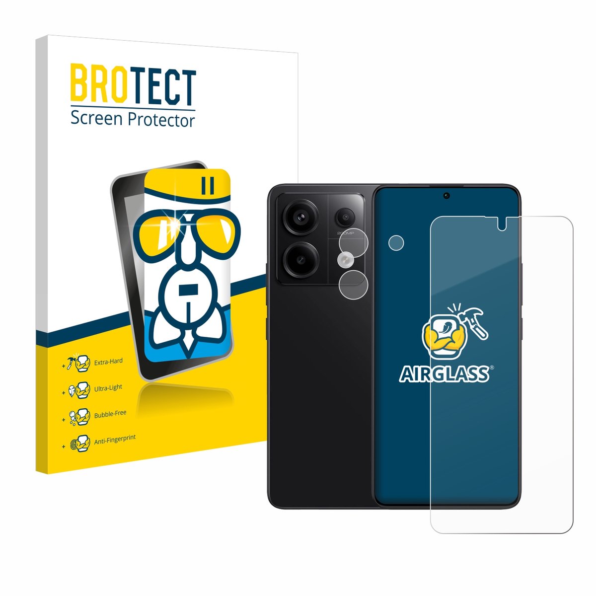 Screenprotector voor Xiaomi Redmi Note 13 Pro 5G (Voor+Camera) Beschermglas transparant