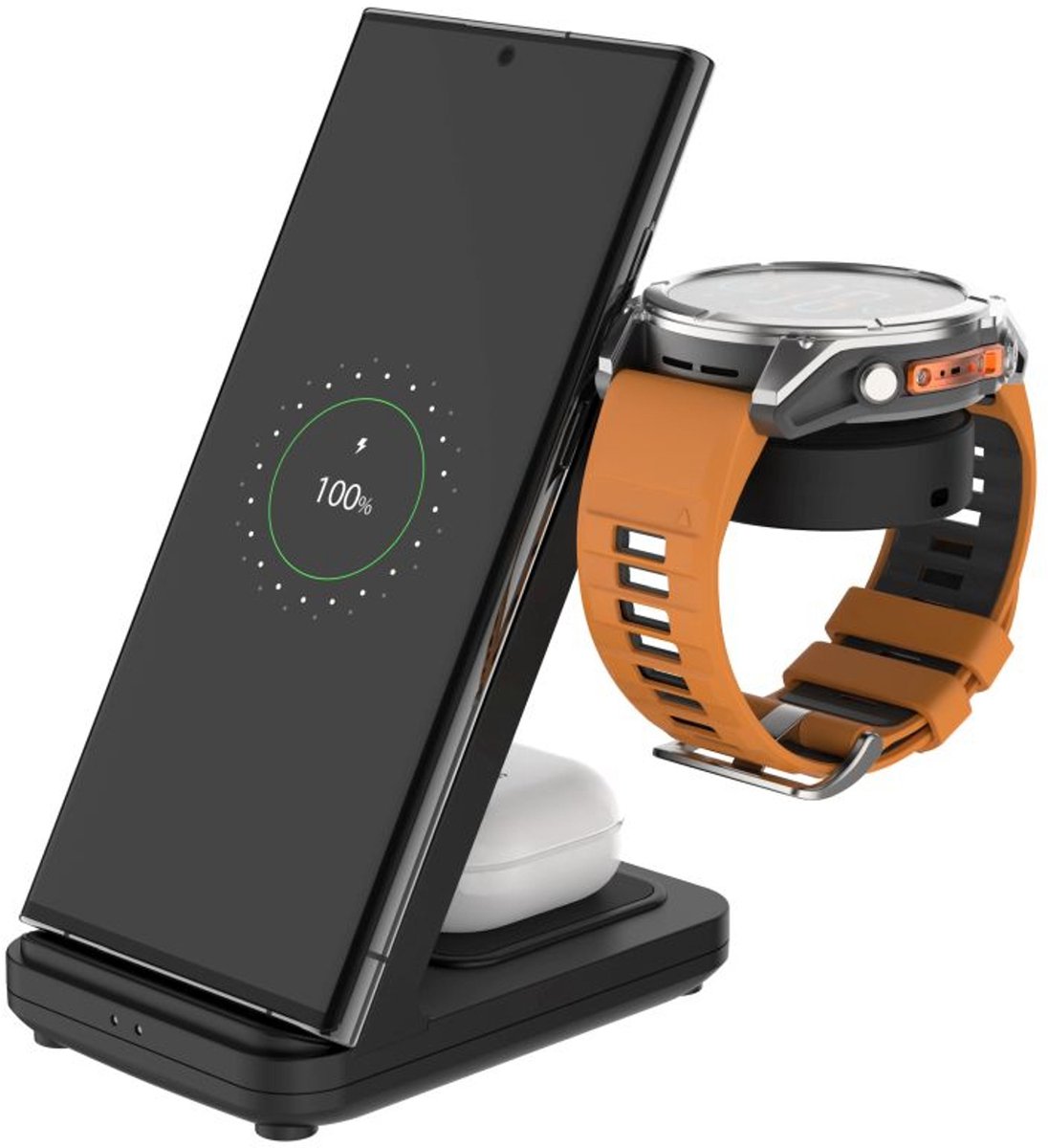 FIXED PowerStation 3-in-1 Draadloos Oplaadstation – Smartphone, Koptelefoon & Garmin Smartwatch