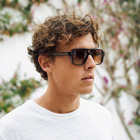 Wooda® Zonnebril Aviator - Zwart - Gepolariseerd - Wooda Tomani Black Marrón Degradé van Merkloos — afbeelding 3