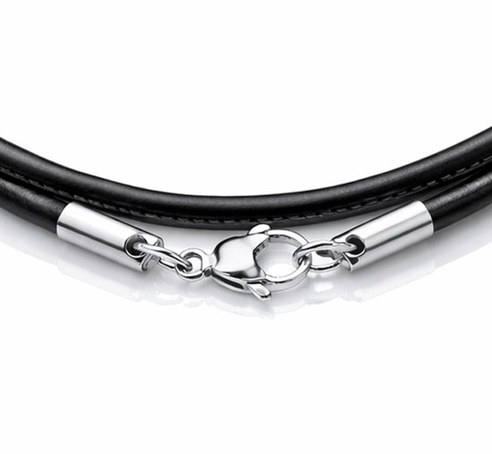 Chaîne cordon cuir LGT Jewels noir 2mm-60cm