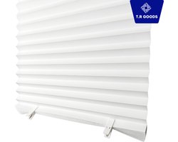 T.R. Goods Tijdelijke Plissé Gordijnen – Plak Raambekleding Zonder Boren – 122 x 204 cm – Goedkope Raamdecoratie – Wit