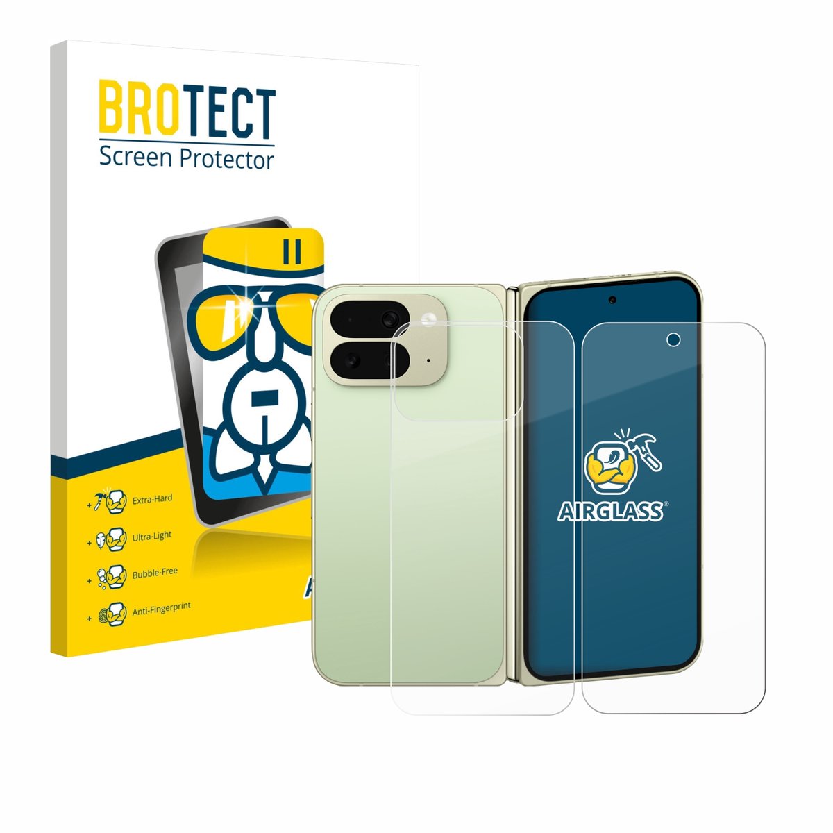Screenprotector voor Google Pixel 10 Pro Fold (Voor+Achter) Beschermglas transparant