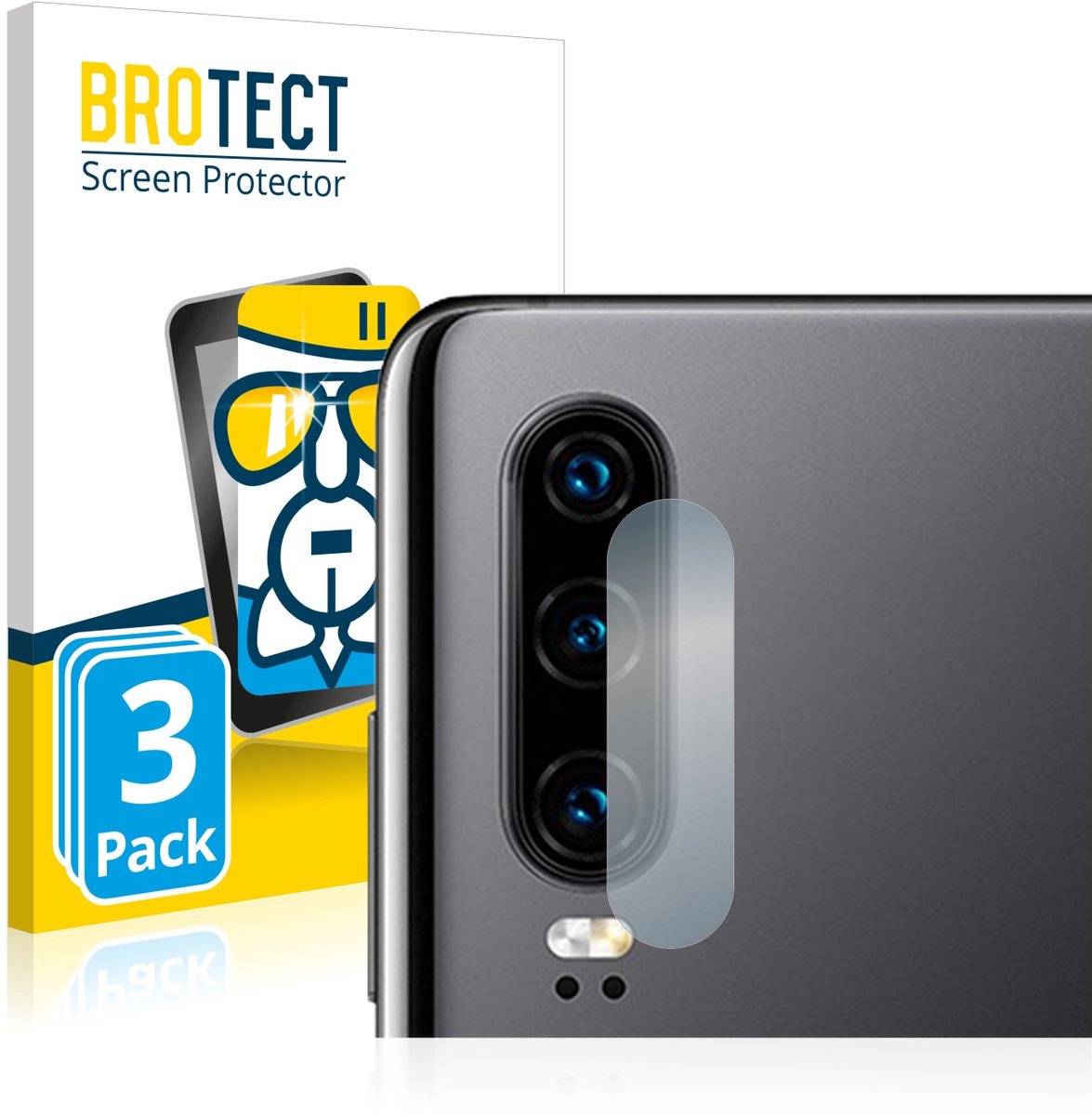 Screenprotector 3 Stuks voor Huawei P30 (ALLEEN Camera Lens) Beschermglas transparant