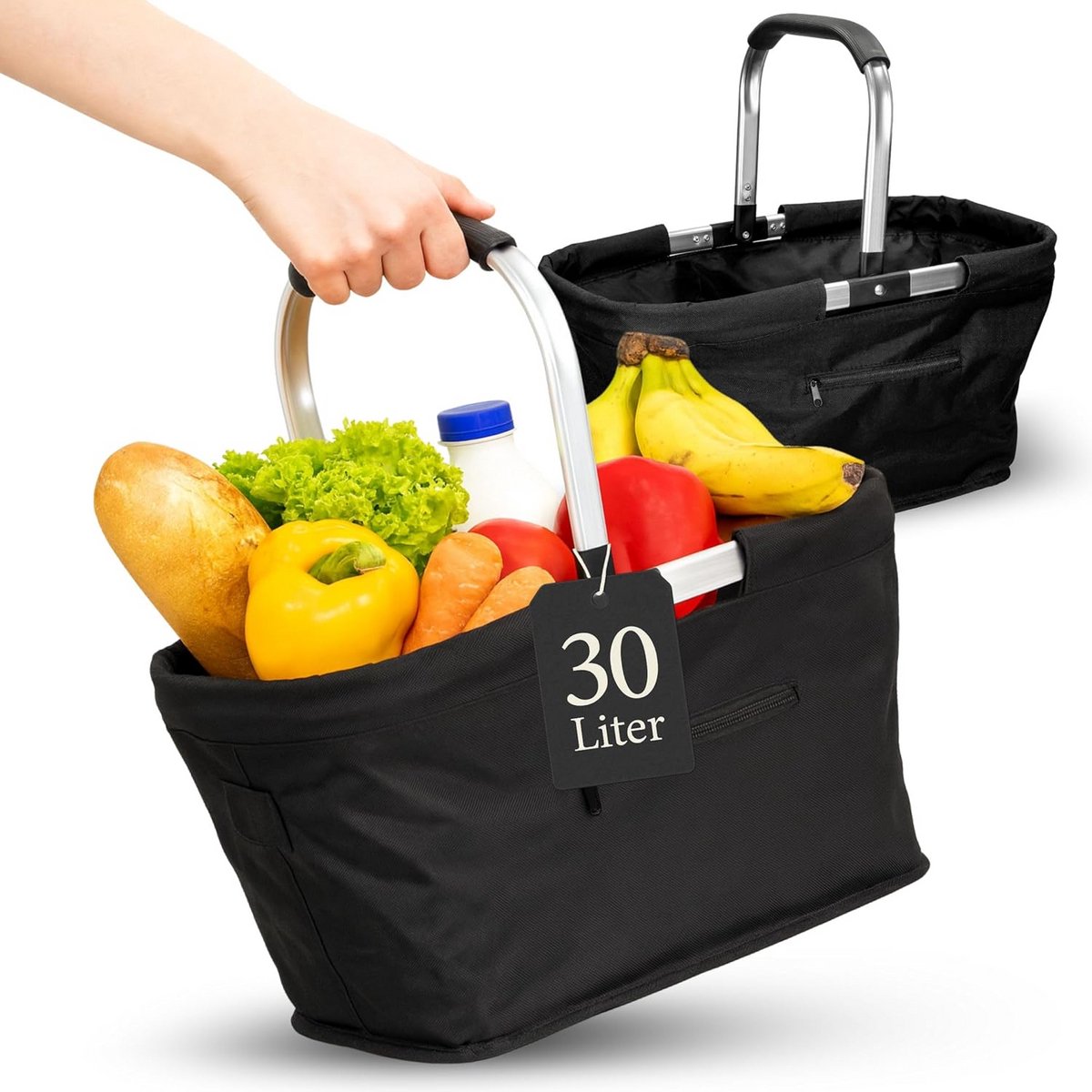 Opvouwbare Boodschappenmand 30 Liter met Handvat - Robuust en Ruim