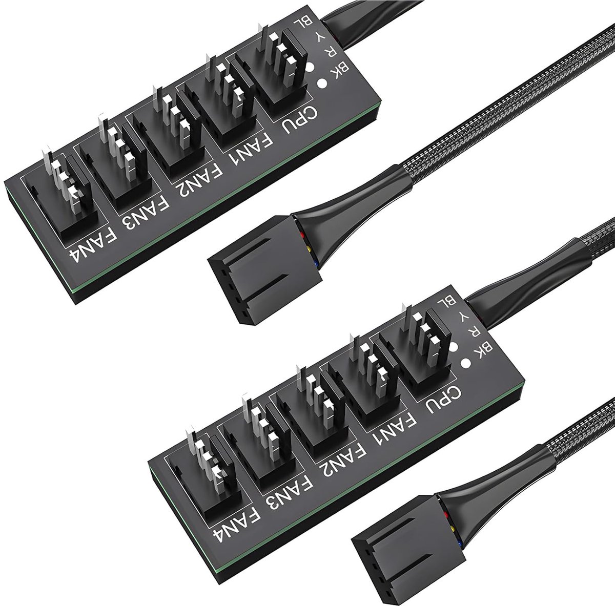 Set van 2 PWM Ventilator Hubs 5-Weg Splitter voor 12V PC Fans