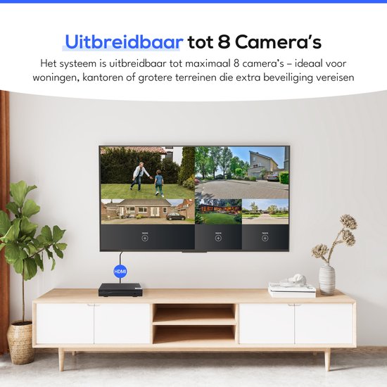 Teceye Compleet Camera Beveiliging Set met 4x PTZ POE Camera - Beveiligingscamera - Beveiligingscamera binnen - Beveiligingscamera buiten - CCTV Camera systeem - Beveiligingscamera set - Bewakingscamera set van Merkloos — afbeelding 2