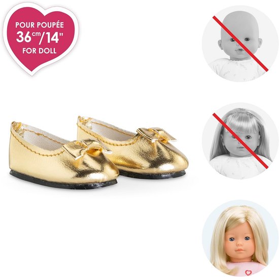 Gouden Ballet Pumps voor Pop (36 cm), Geschikt Vanaf 3 Jaar van Merkloos — afbeelding 5