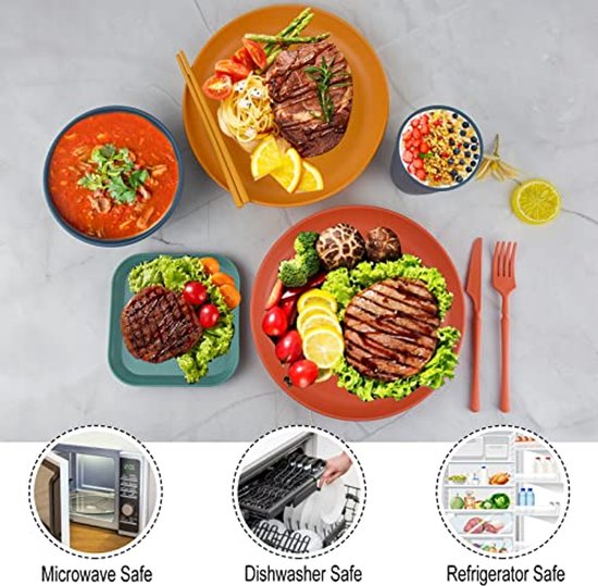 Ultiluxe® Camping Serviesset - 48 Stuks - Picknick Servies - Kampeerbestek Set - 4 Personen - Outdoor Servies - Herbruikbaar - Onbreekbaar - Multicolor van Merkloos — afbeelding 5