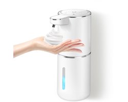 longziming - Automatische zeepdispenser - Foam Dispenser - Wandmontage - 1 stuk - 380 ml - Contactloze sensor - 4 instelbare tijden - USB-C oplaadbaar - IPX5 waterbestendig - Voor badkamer, keuken en openbare ruimtes