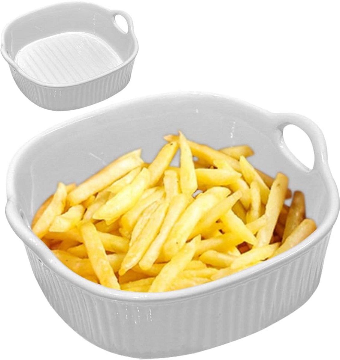 Keramische Ovenschaal Vierkant 18.5x17 cm - Hittebestendige Lasagnevorm met Handvatten