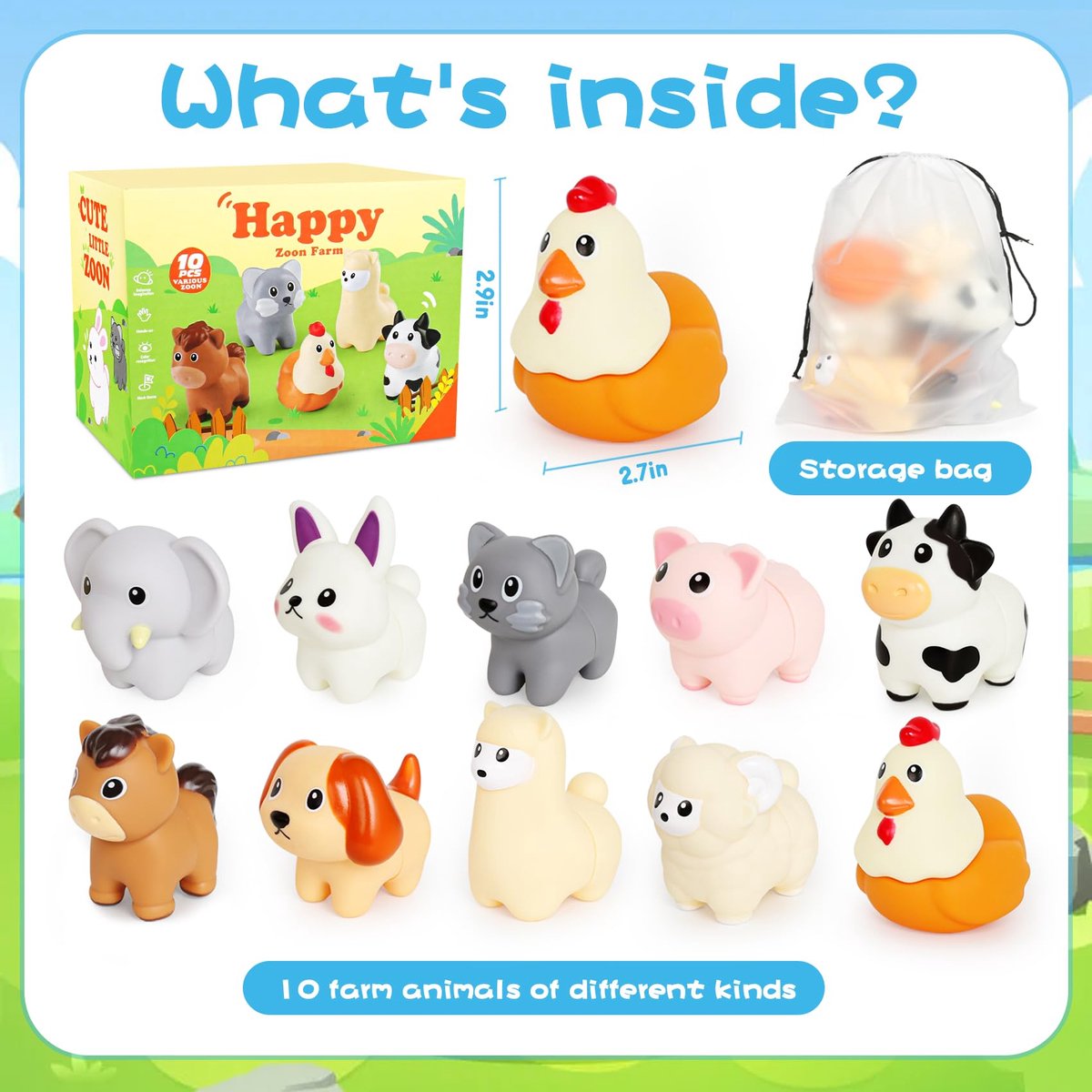 Namajunas - Dieren Stapel Speelgoed - Educatief speelgoed peuter - Montessori speelgoed - Leerzaam speelgoed voor jongens en meisjes - 10 stuks Little People Dieren Matchspellen - 1 jaar - 2 jaar - 3 jaar - 4 jaar - Cadeau voor kinderen — afbeelding 2