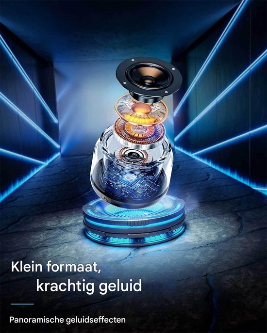 TENZHVXI - Mini Speaker - Bluetooth Speaker Voor Kinderen - Met Lichtjes/Draadloos Stereo - Voor Thuis, Reizen En Feesten Black — afbeelding 2
