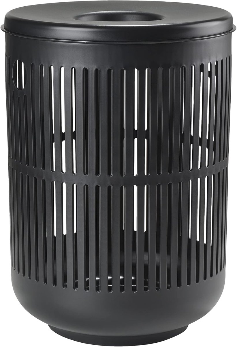 Stijlvolle Wasmand met Deksel - Scandinavisch Design - Zwart - 40x54 cm