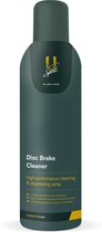 Groene U-Sport spuitbus 'Disc Brake Cleaner', met gele band en tekst.