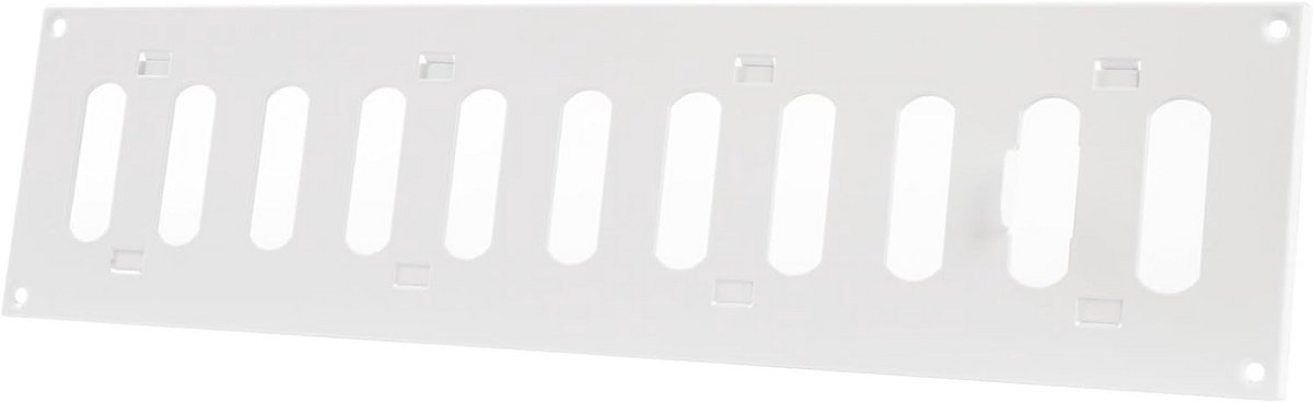 Verstelbaar Metalen Ventilatie Rooster 16x4 Inch Wit - Luchtrooster voor Wand, Plafond en Vloer