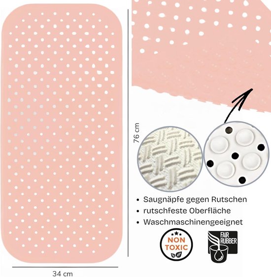 Antislip Badmat Rubber 76x34 cm - Veilig Douche- en Badkuipmat — afbeelding 3