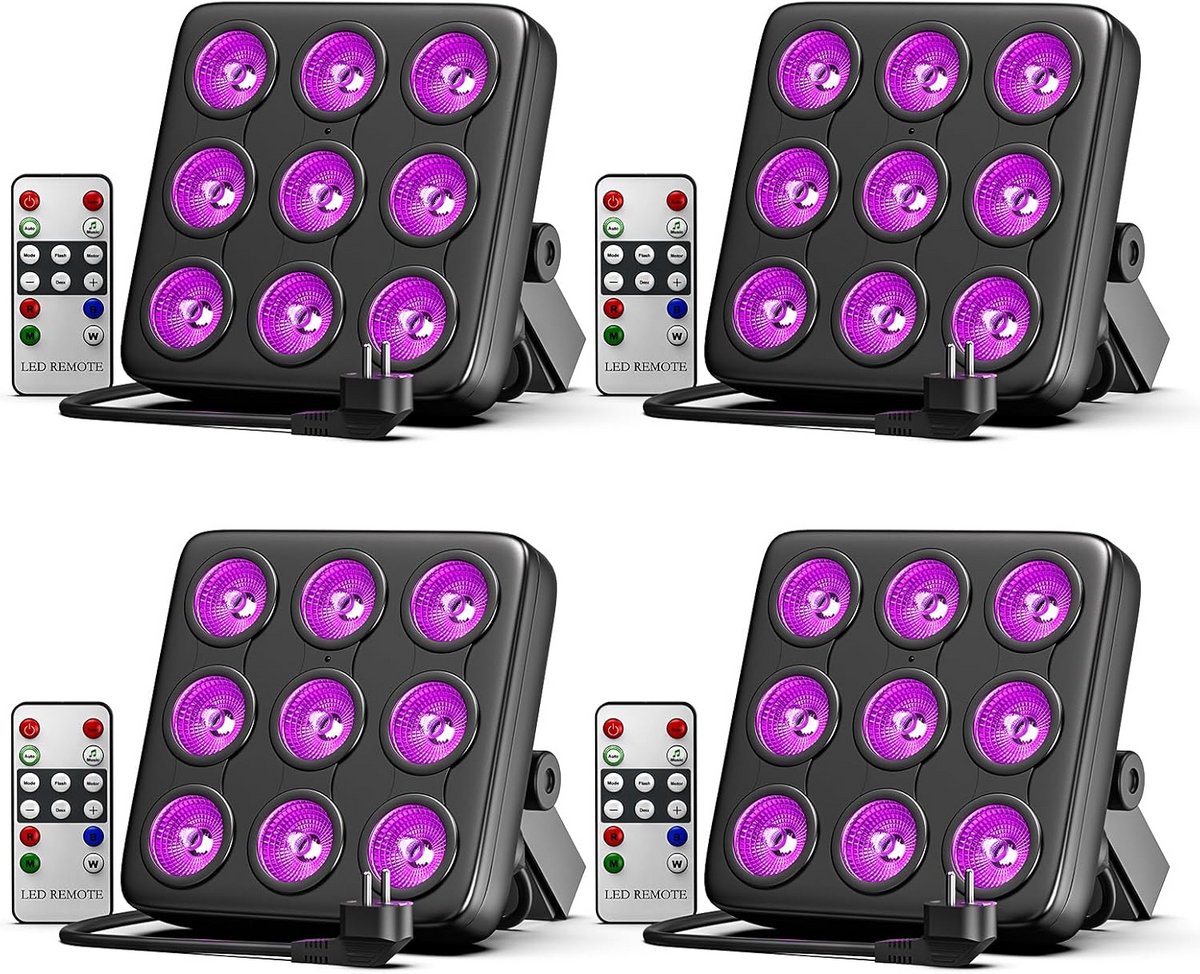 Krachtige RGBW LED Vloerspot - DMX & Geluidsgestuurde Feestverlichting (4 stuks)