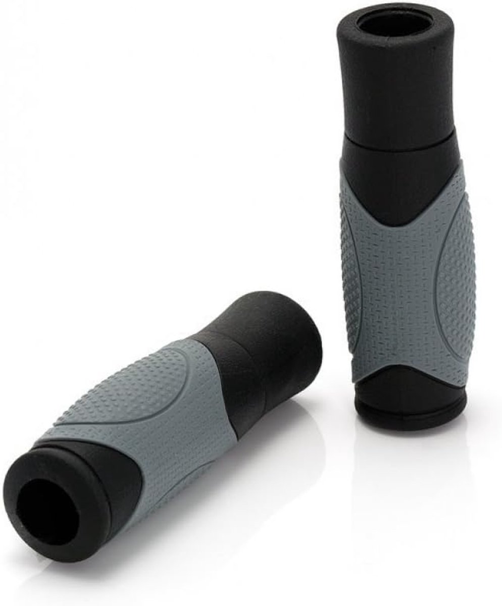 Fiets Handvatten - Ergonomische Grepen - Comfortabel Fietsen - Schokabsorberend Gel - 125 mm - Zwart Grijs