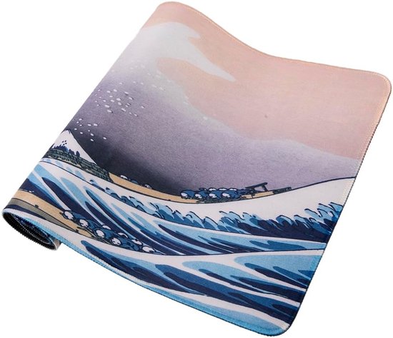XXL Bureau- en Gaming Muismat (80x30cm) - Japanse Golf & Berg Fuji - Antislip van Merkloos — afbeelding 2