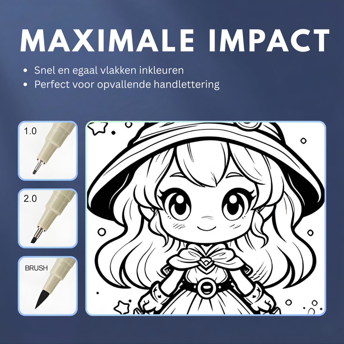 Ainy - Teken Fineliners Acht watervast - set van 8 zwart fineliner | fine liner kawaii manga / anime tekenen op schetsboek | bullet journal | handlettering | Pigment liner penselen | calligraphy pennen — afbeelding 4