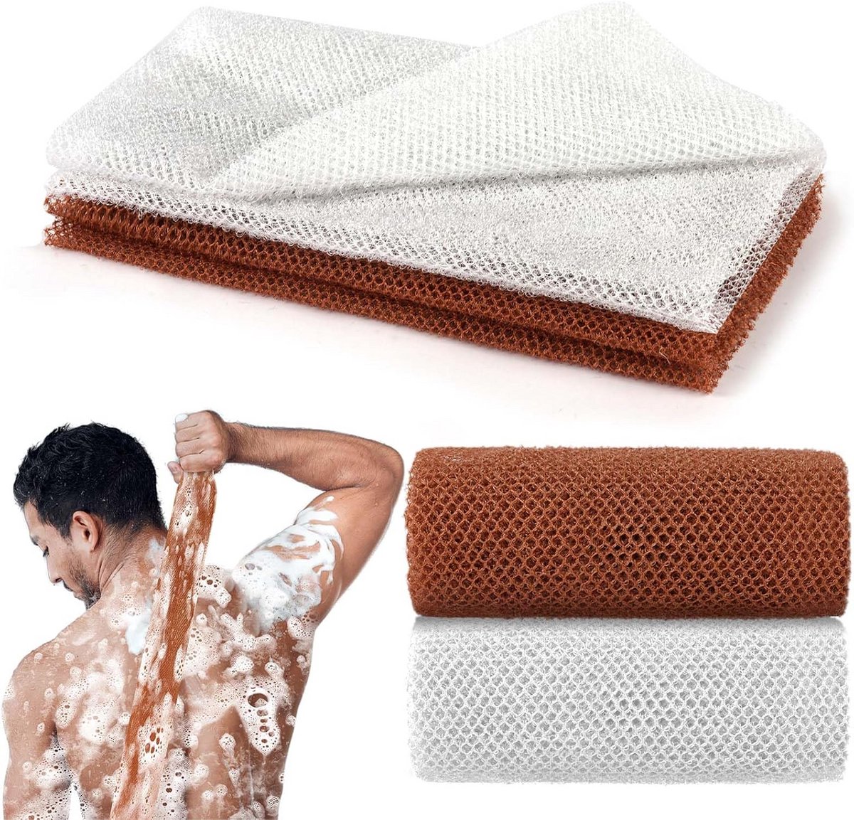 Afrikaans Douche Net Spons - Exfoliërende Zeem voor Lichaam en Rug - Dode Huid Verwijderen